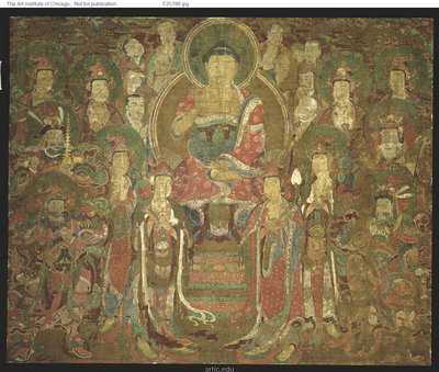 Amitabha Buddha med forsamling av Unknown artist