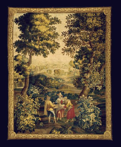 Et Audenarde Teniers-teppe (tekstil) av Unknown artist