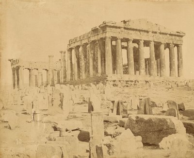 [Vinklet visning av Parthenon] av Unknown artist