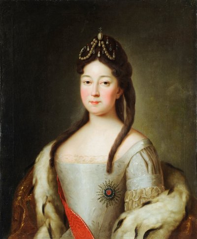 Anna Petrovna de Russie - Portrett av tsarevnaen Anna Petrovna av Russland (1708-1728), datter av keiser Peter I av Russland, Anonym. Olje på lerret, siste kvartal av 1700-tallet, Statens museum for arkitektur, historie og kunst, Vladimir av Unknown artist
