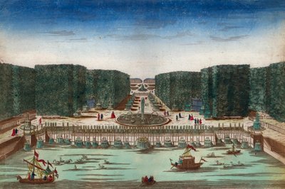 Aquae Lapsus in Hortis Versalicis - Optical view representing the waterfalls of Versailles in the 18th century - Illustration around 1760 av Unknown artist