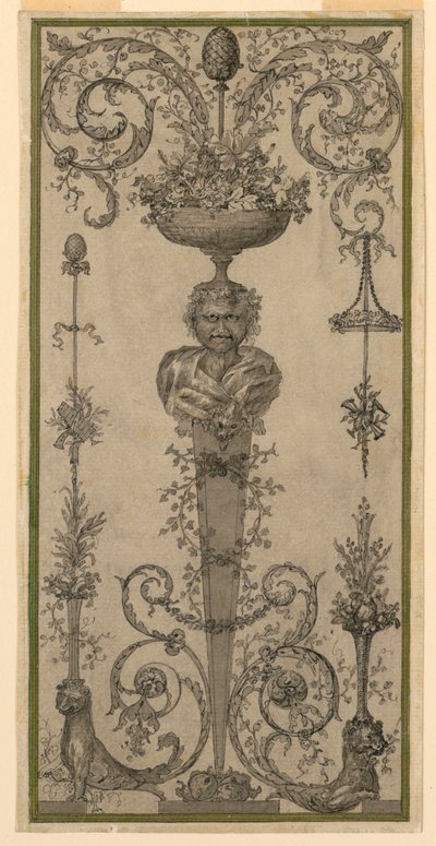 Arabesk design for et panel av Unknown artist