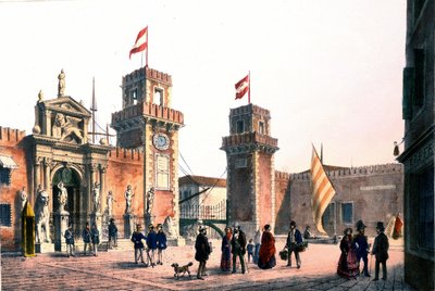 Arsenal i Venezia på 1800-tallet. av Unknown artist