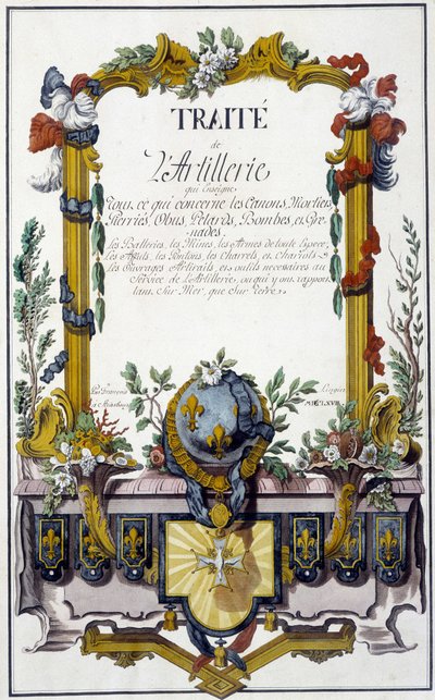 Artilleritraktaten - frontispice av "Artilleritraktaten", av François Lingier, Strasbourg av Unknown artist