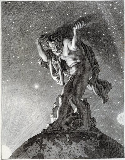 Atlas som støtter himmelen. av Unknown artist