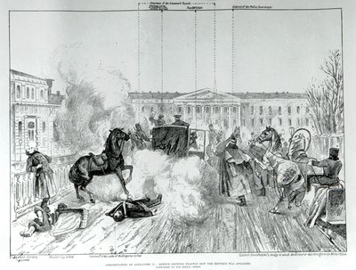 Angrep på tsar Alexander II (1818 - 1881) i 1881. av Unknown artist