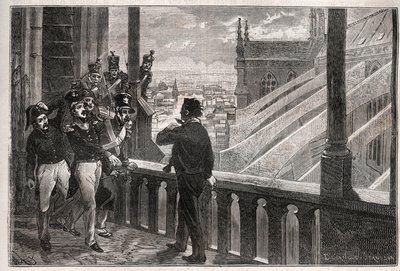 Angrep på Louis-Philippe I - Konspirasjonen til Towers of Notre-Dame (konspirasjon) 4. januar av Unknown artist