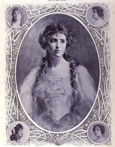 Den australske sangeren Nellie (Nelly) Melba (1861-1931), akvarell fra slutten av 1800-tallet av Unknown artist