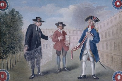 Til de tre ordenene. Skriv under for en kokardenhandler i Palais-Royal. Palais-Royal av Unknown artist