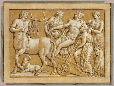 Bacchus i sin vogn med ledsagere av Unknown artist