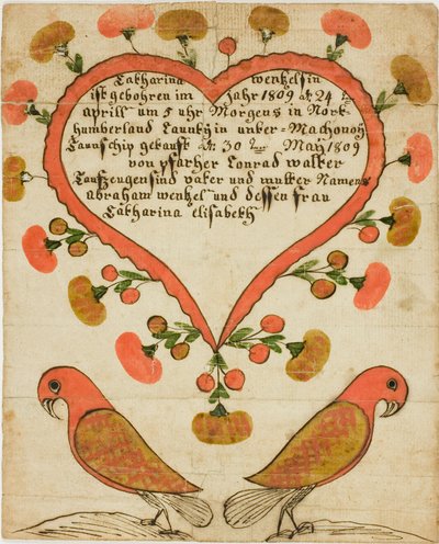 Dåpsattest av Catharina Wentzelsin av Unknown artist