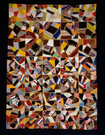 Sengeteppe (Crazy Quilt) av Unknown artist