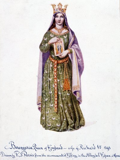 Berengaria av Navarre kone til Richard I av England - Berangere av Navarre - Berengere, dronning av England, kone til Richard I 1191 av Unknown artist
