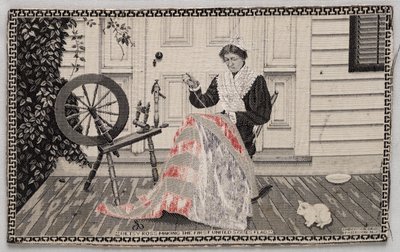 Betsy Ross lager USAs første flagg av Unknown artist