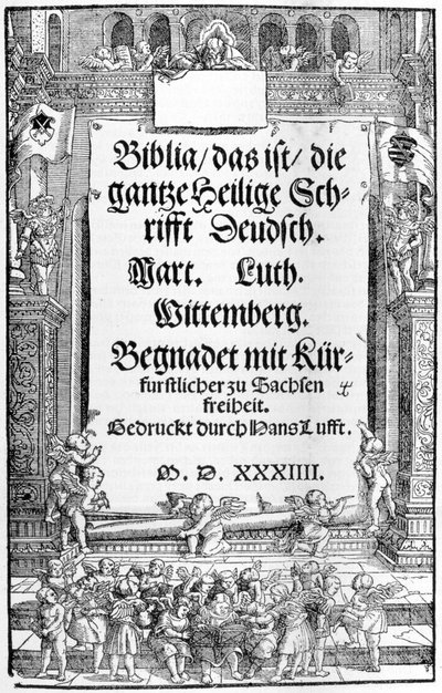 Bibelen til Luther. 1534. Wittenberg. Sormani samfunnsbibliotek. Milan av Unknown artist