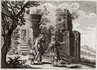 Bibelen til Royaumont, Det gamle testamente: Ismael-jakt. Da Sara så at Ismael, sønn av Agar (Hagar) behandlet lille Isak dårlig, ba hun Abraham sende henne tilbake med sønnen hennes, så Isak kunne være den eneste arvingen i henhold til Guds løfter. Jeg vi av Unknown artist