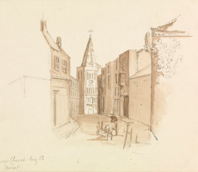 Biggin Street og St. Mary's Church, Dover av Unknown artist