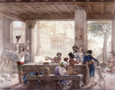 Bistro i Roma rundt 1820. av Unknown artist
