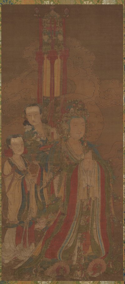 Bodhisattva og ledsagere av Unknown artist