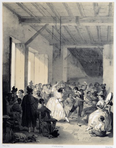 Bohemian Ball, "" Kunstnerisk og monumentalt Spania med kjente steder og monumenter i Spania"" av Don Genaro Perez de Villa av Unknown artist