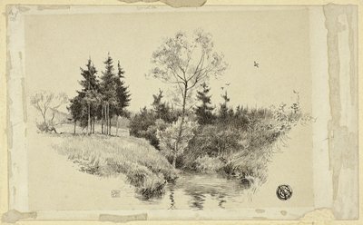 Bekk i skogen av Unknown artist