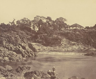 Bungalow ved Marble Rocks. Nerbudda av Unknown artist