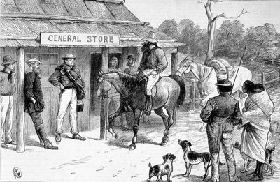 Bush-butikk i Australia, rundt 1880. av Unknown artist