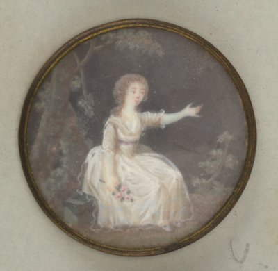 Knapp med Painted Lady av Unknown artist