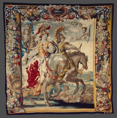 Cæsar og Kleopatra koser seg fra historien om Cæsar og Kleopatra av Unknown artist