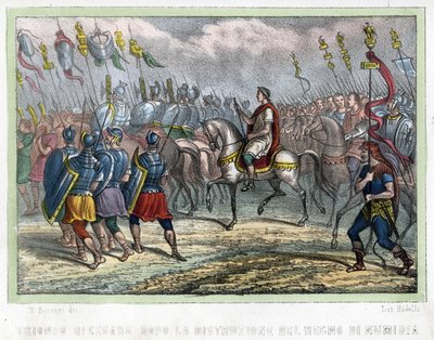 Cæsars tropp etter ødeleggelsen av kongeriket Numidia - i "" L'Algerie ancienne et moderne "" av Léon Galibert. Italiensk utgave i 1846 farge. av Unknown artist