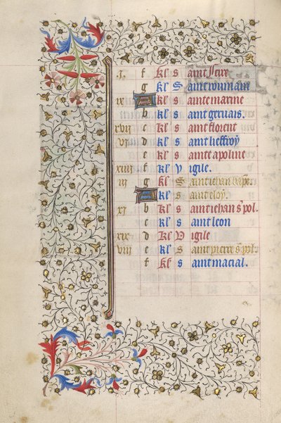 Kalenderside av Unknown artist