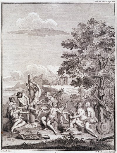 Fanger ofret av antis, i Peru - i "Historisk reise i Sør-Amerika laget etter ordre fra kongen av Spania"" av Don Georges Juan & Don Antoine de Ulloa, T.II, red. Jombert, King