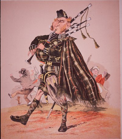 Karikatur av Highland piper av Unknown artist