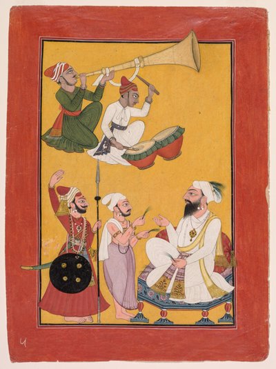 Feiringer av Krishnas fødsel, fra en Bhagavata Purana av Unknown artist