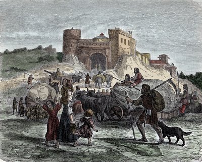 Kelter i deres høvdingtjeneste - keltisk sivilisasjon, jernalder: keltere bringer sine offer for rituelle ofre av Unknown artist