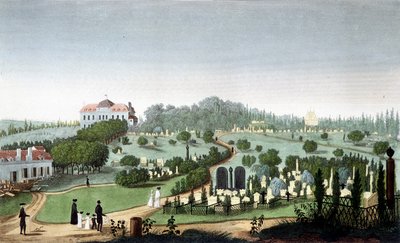 Cemetery of Père Lachaise, ca 1820 - i ""Views of Paris"" av Courvoisier av Unknown artist