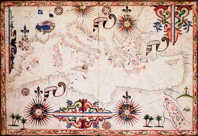 Kart over Middelhavet, Svartehavet og Kaspihavet, ca. 1620 (manuskript) av Unknown artist