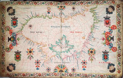 Kart over Svartehavet, ca. 1600 (manuskript) av Unknown artist