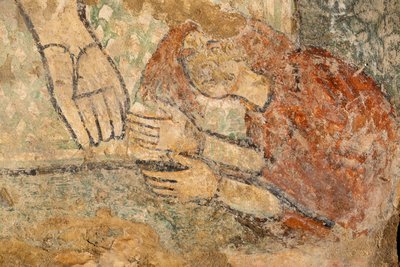 Kristus velsigner med Magdalene ved føttene, detalj av Unknown artist