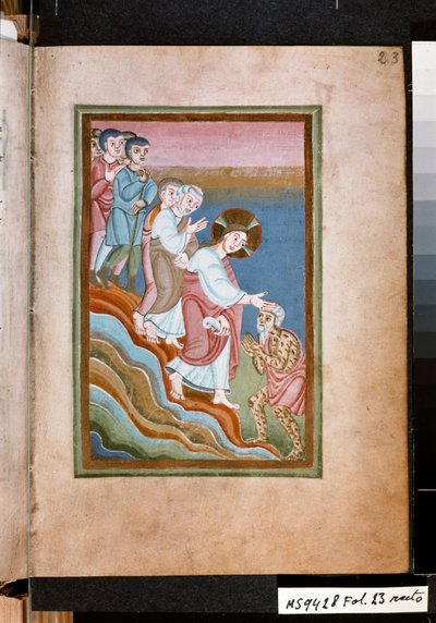 Kristus helbreder en spedalsk, ca. 1035 (miniatyr) av Unknown artist