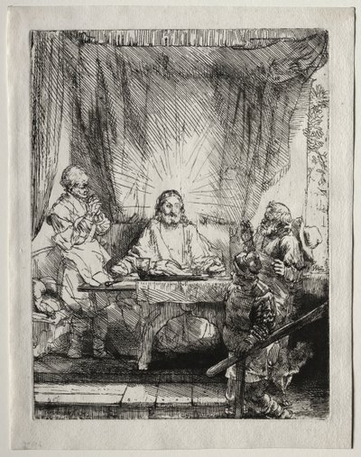 Kristus ved Emmaus: The Larger Plate av Unknown artist