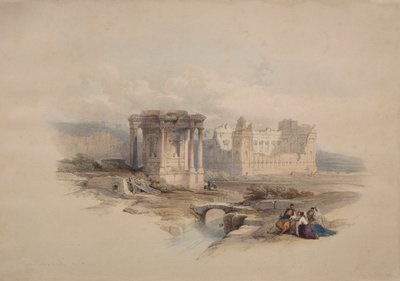 Sirkulært tempel ved Baalbec av Unknown artist