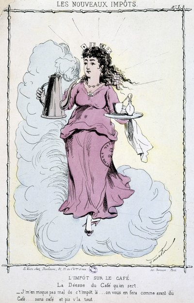 Kaffeavgift - tegning av Unknown artist