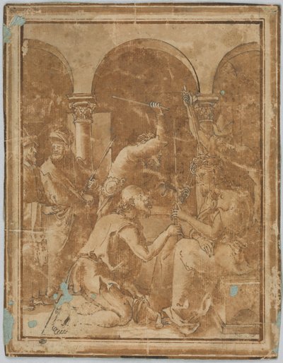 Kopi av kroningen med tornene i den lille lidenskapen av Albrecht Durer, utgitt i 1511 av Unknown artist