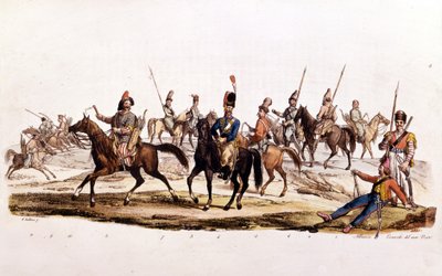 Kosakk: 1. 2. kosakk 3. kosakk av Don 4¡ Offisielle kosakk av Don 5¡ Kosakk Chernomowskij 6¡ Kosakk av Ural 7¡ Vanlig kosakk 8¡ Bashkir 9¡ og 10¡ Kalmouk av Unknown artist