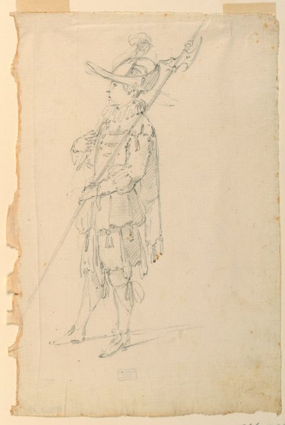 Kostymedesign: En helleberdier for en ballett av Unknown artist