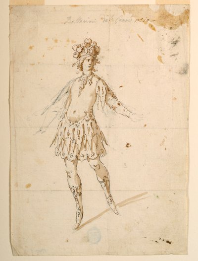Kostymedesign: Danser som skal opptre på en vogn for en ballett av Unknown artist