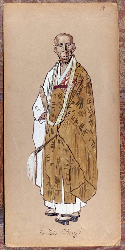 Kostyme av Zio Bonzo til skapelsen av Madame Butterfly av Giacomo Puccini i 1904. Samling av Museo della Scala i Milano. av Unknown artist