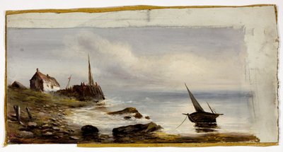 Hytte ved bredden av Unknown artist