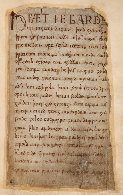 Cotton Vitellius A.XV..132 Begynnelsen av Beowulf av Unknown artist